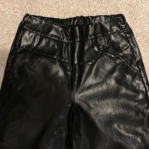 Pleather Wide Leg Crop Pants